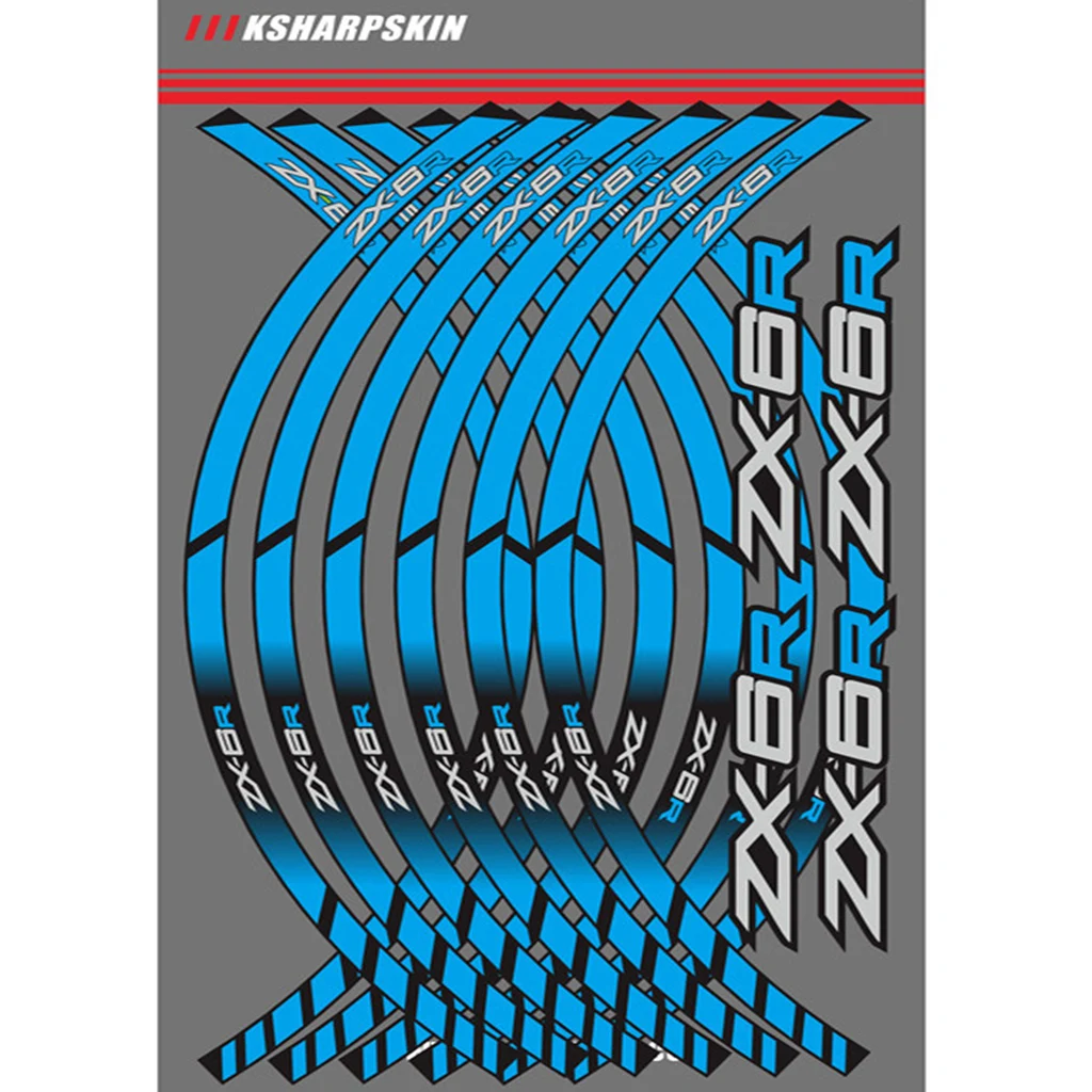 Мотоциклетные обода колеса наклейки колеса Светоотражающие наклейки полосы для Kawasaki ZX6R
