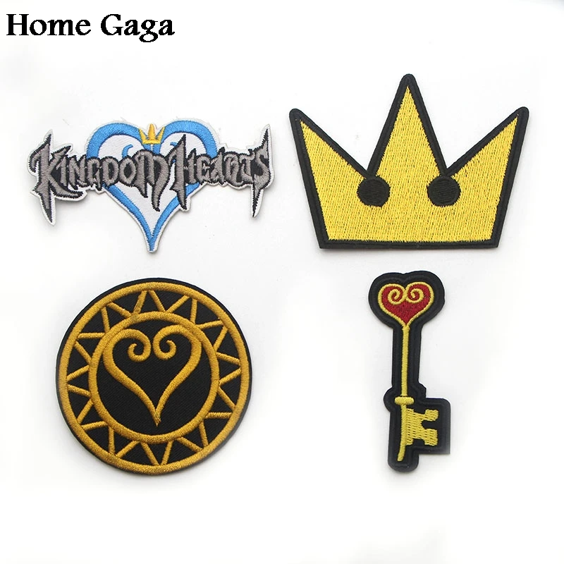 

5pcs/lot D0379 Homegaga Kingdom Hearts Embroidered Iron On Patches Badge Apparel Patchwork Applique Jacket Jeans Shoes Backpack