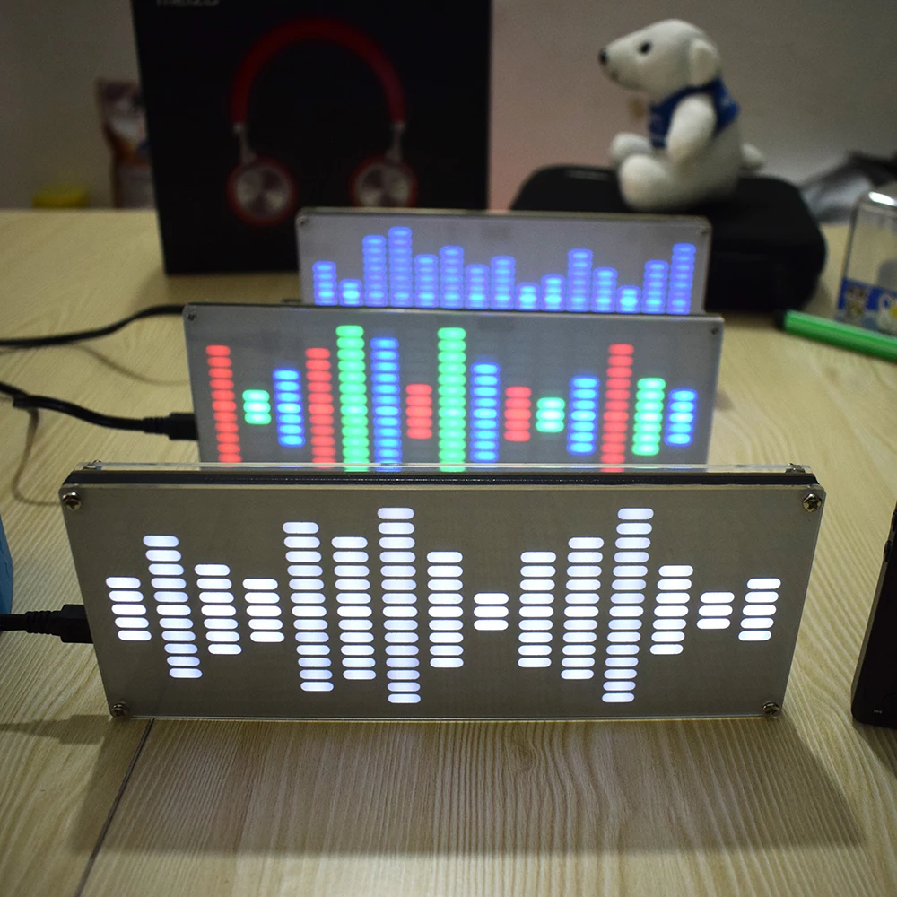 

DIY LED Digital Music Spectrum Display Kit Module DIY Touch Big Size 225 Segment LED Equalizer Music Spectrum Sound Waves Kit