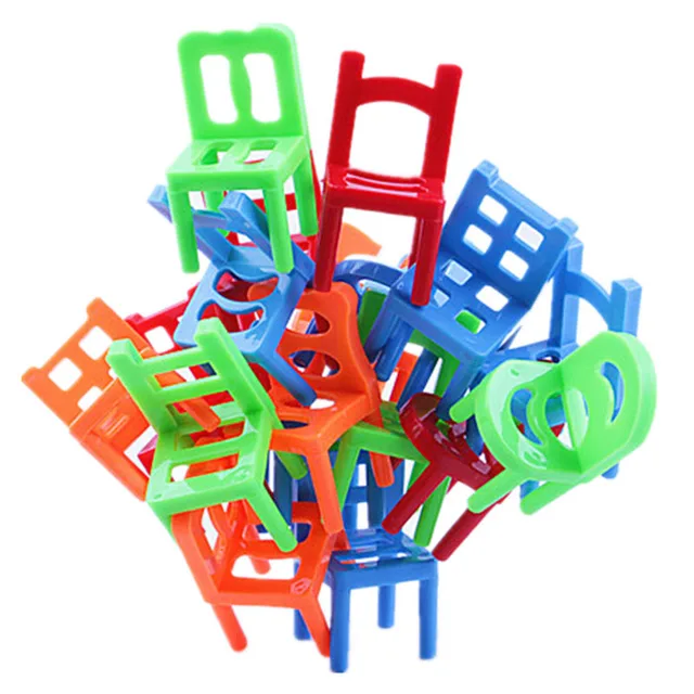 18 pz/set di plastica equilibrio impilabile mini sedie scrivania ... Accessori scrivania divertenti