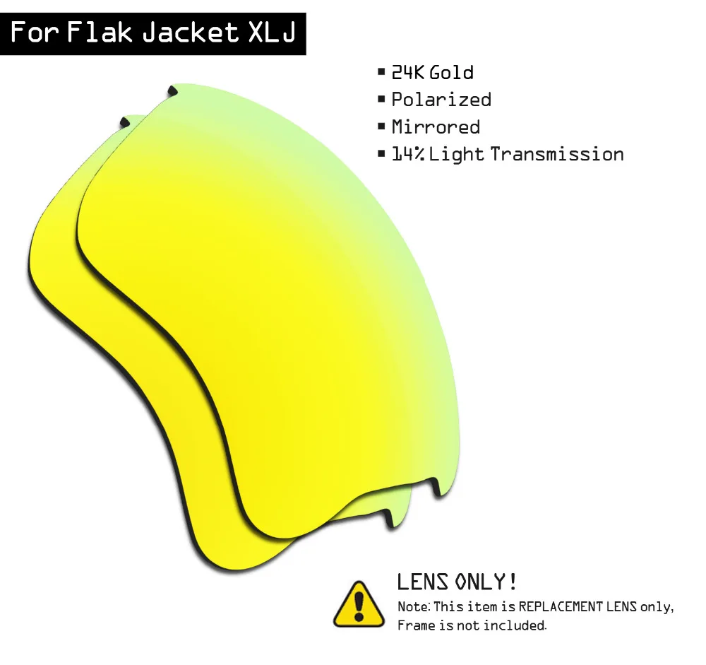 Поляризованные солнцезащитные очки SmartVLT Сменные линзы для Oakley Flak Jacket XLJ - 24K Gold |