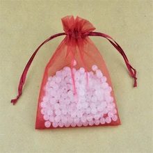 30x40 см большие сумки из органзы темно-Красного цвета Embalagem Para Presente Рождественские Свадебные большие подарочные сумки 100 шт/партия