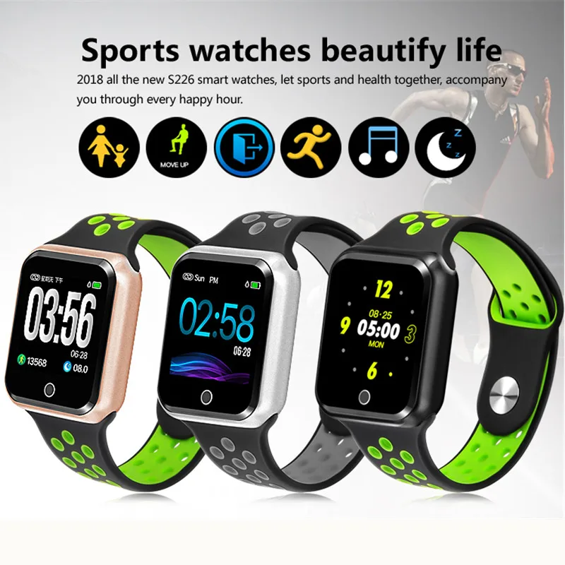 

For IOS and android phone smartwatch S226 Heart Rate bluetooth 4.0 Smart Watches Pedometer for apple hauwei xiaomi watch pk GT88