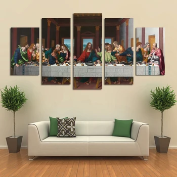 

Modern Canvas Art Wall Art Prints 5 Piece Last Dinner Painting Home Decor Poster Picture Canvas Artwork For Living Room Decor