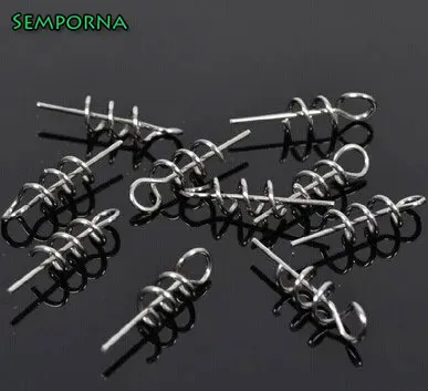 20 قطعة/الوحدة مساعدة طعوم طرية هوك طُعوم لينة دبوس الربيع ثابتة قفل الصيد المسمار خنجر الصيد أدوات