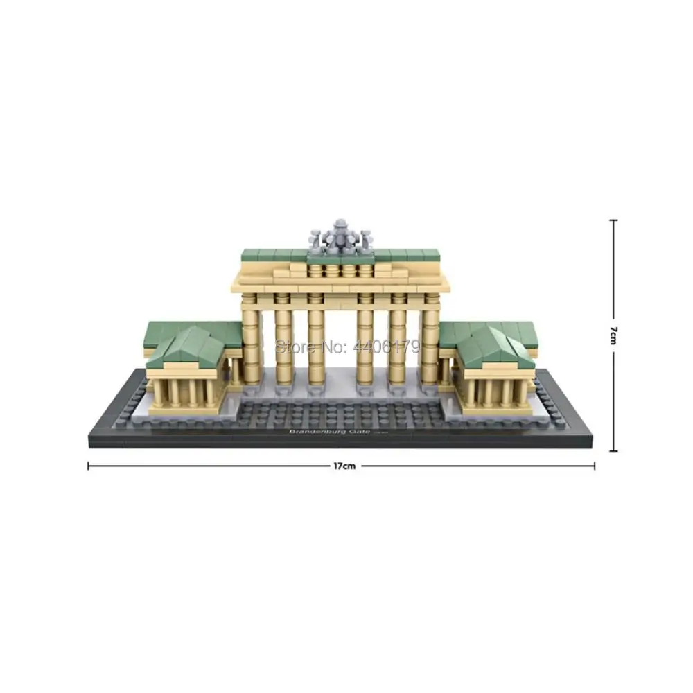 Lepining city creators Street view известные бренды ворота Берлина Германия мини микро Алмазные