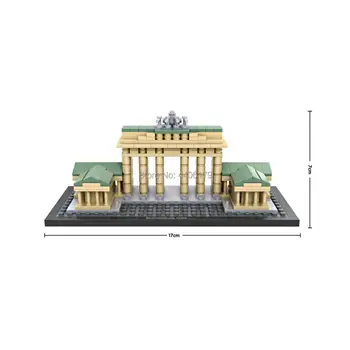 

lepining city creators Street view famous Brandenburg Gate Berlin Germany mini Micro Diamond Blocks model bricks toys for gift