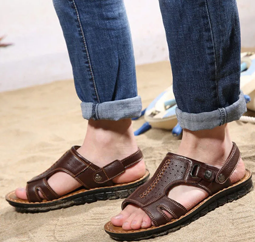 Summer men sandals new fashion A pair of dual use sandals slippers ...