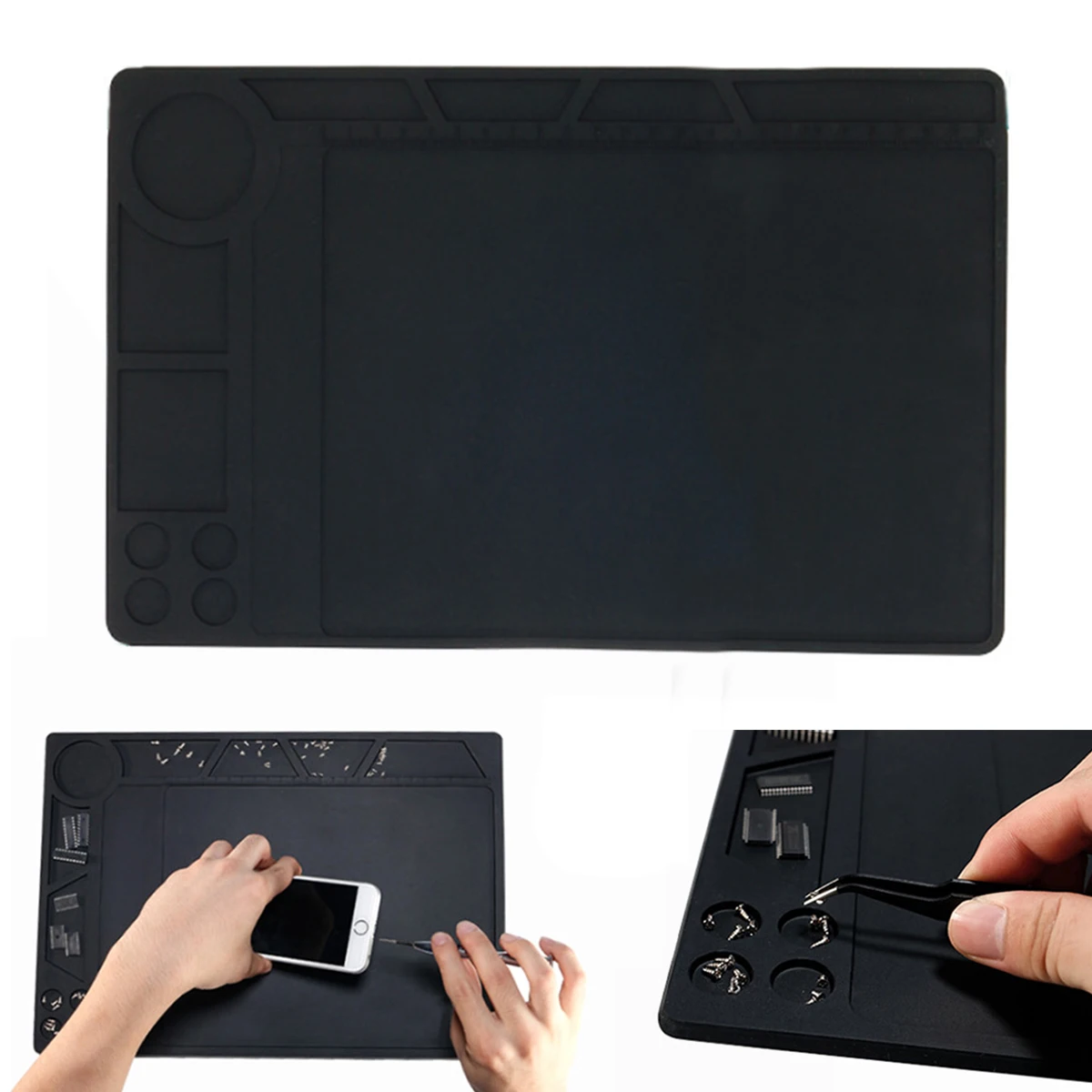 

1pc 2.6mm Thickness Heat Gun BGA Soldering Station Soldering Pad Heat Resistant Silicone Mat Repair Tool 329x208mm