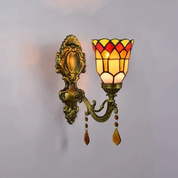 

tiffany fashion European style wall lamp Baroque Bohemia mirror light rustic bed-lighting lamps