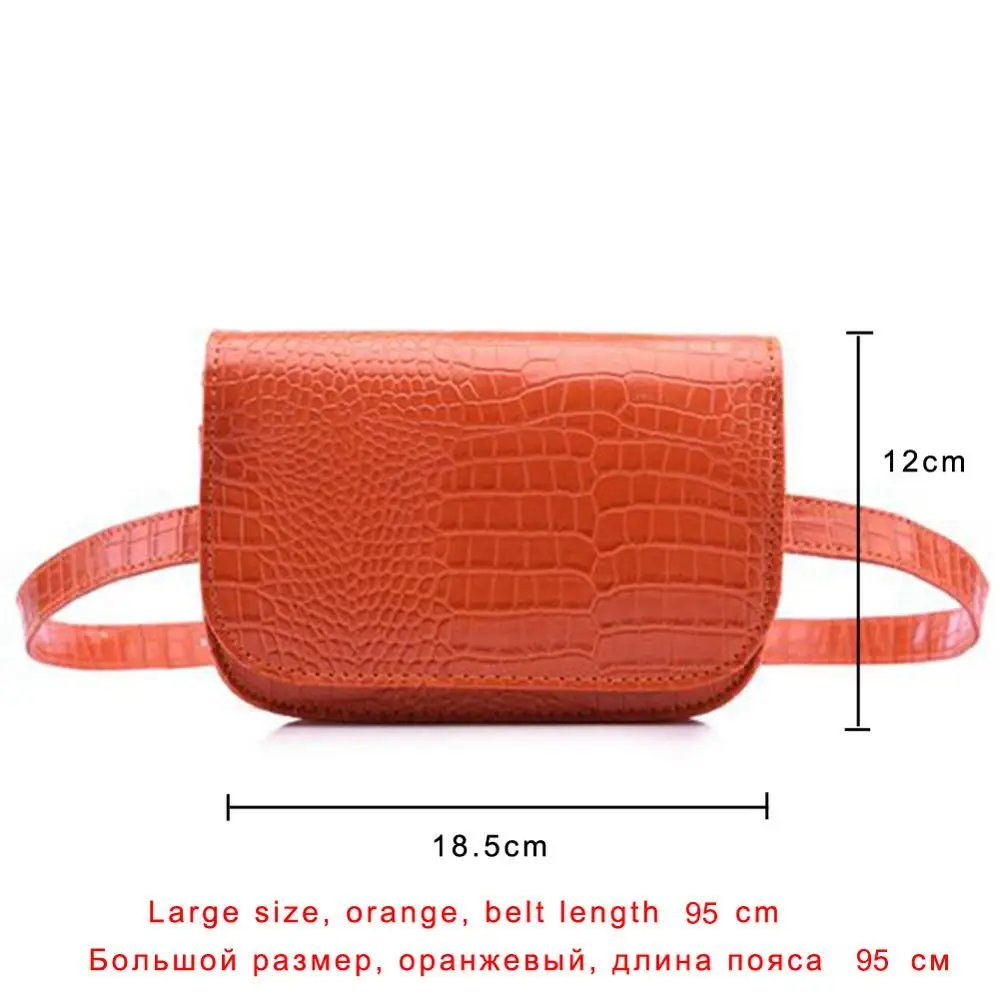 orange big Сумка на пояс женщины старинные искусственная кожа поясная сумка дамы спортивная аллигатор талии пакет на открытом воздухе большой пояс кошельки женский путешествовать мешки поместиться для 5,5 дюймовый Телефон - Цвет: orange big