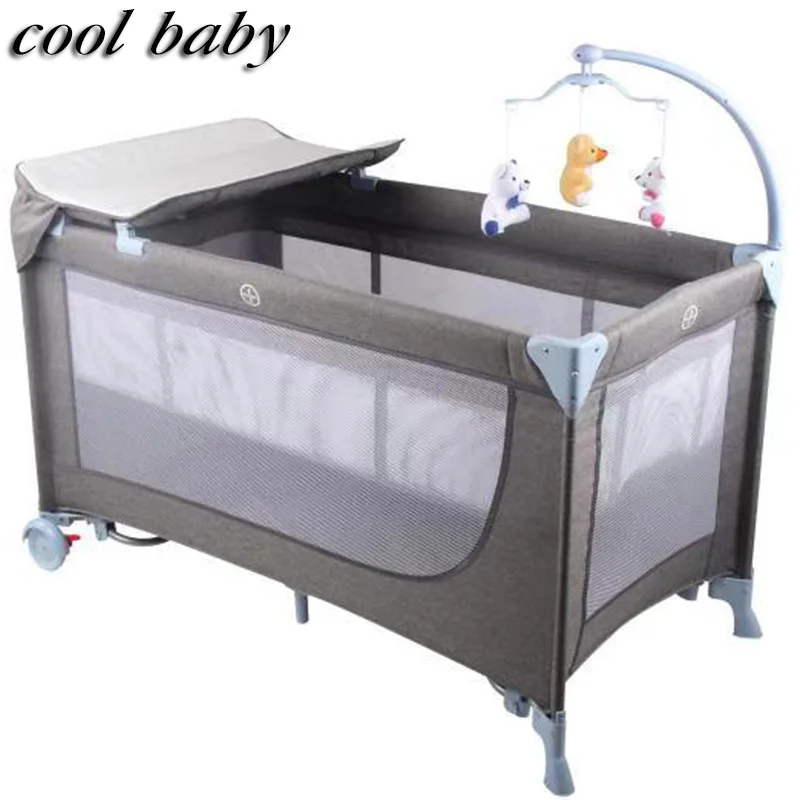 Детская кровать Coolbay 926 с забором детская кроватка Высококачественная Складная