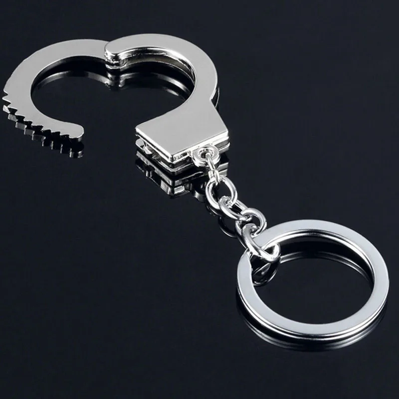 

1 Pc Creative Men Metal Mini Size Handcuffs Shape Chain Keychain Keyring Key Ring Jewelry Gift Keyfob