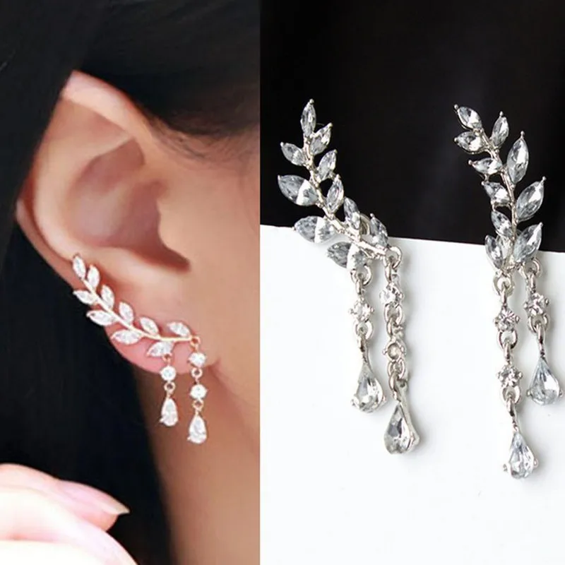 

2018 New Long Fringed Water Earrings Gold and Silver Stud Earring Women's Fashion Oorbellen Jewelry Accessories for Women