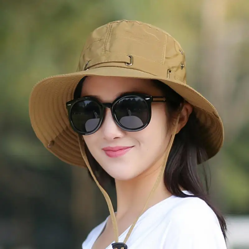

Men Women Summer Anti-UV Bucket Hat Summer Beach Sun Cap Holiday Outdoor Sport Fishing Hiking Quick-drying Panama Hat