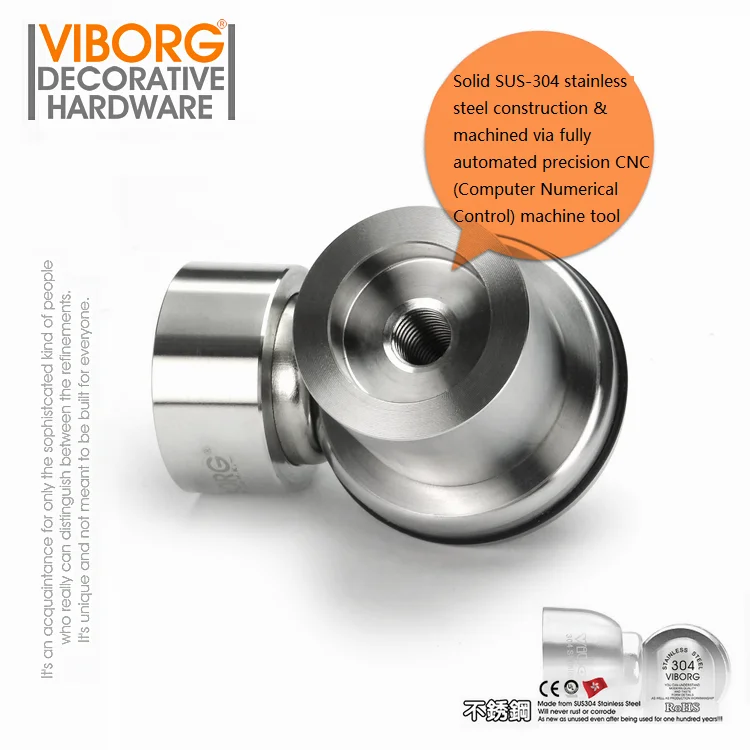 VIBORG Solid SUS304 Stainless Steel Casting Heavy duty Floor mounted Magnetic Magnet Door Stopper Door Stops Doorstop,RS-07B
