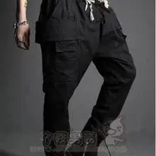 27-44! корейская мужская одежда личность черные брюки Гарун модные повседневные брюки универсальные тонкие брюки певица костюмы