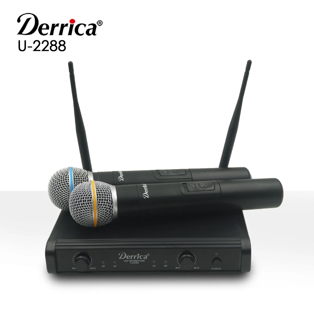 Бесплатная доставка! Беспроводной микрофон Derrica профессиональный UHF для караоке