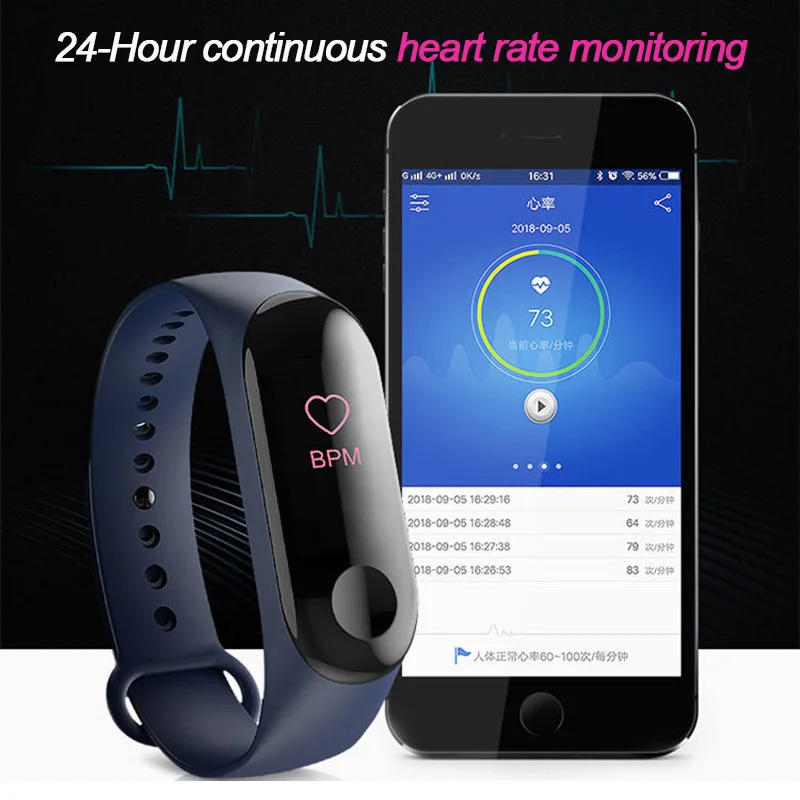 Новый монитор сердечного ритма устройство слежения за кровяным давлением Smartwatch