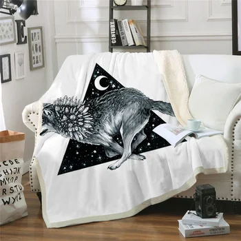 

Rest Wolf 3D Printed Sherpa Blanket Couch Quilt Cover Travel Girl Bedding Outlet Velvet Plush Throw Fleece Blanket Bedspread New