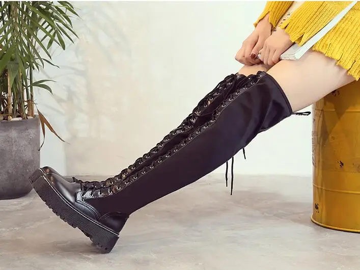

High quality women's shoes woman boots over the knee boots 2019 winter new fashion casual thick bottom increased boots X11