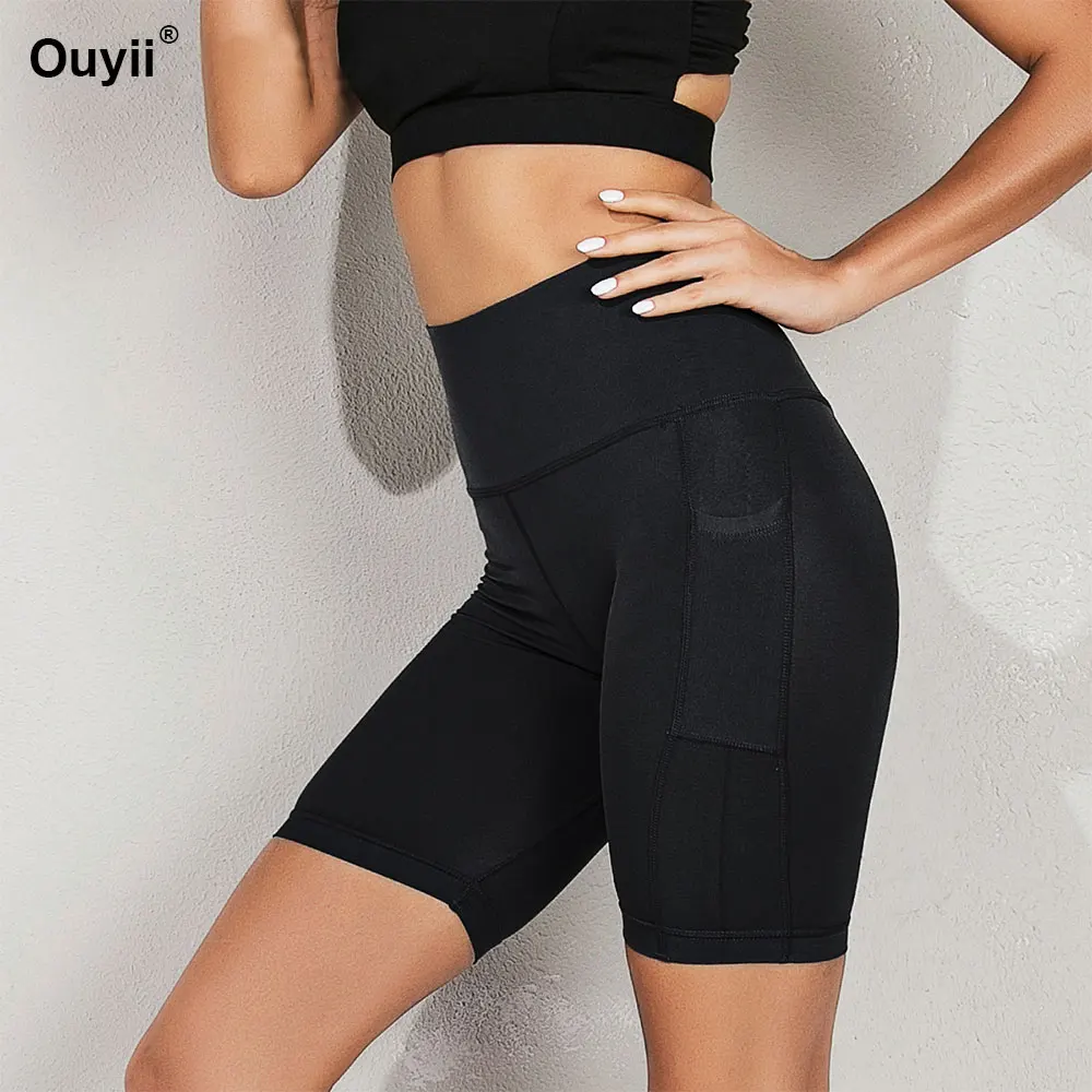 

New 2019 Biker Sport Yoga Shorts Women High Waist Elasticity Fitness Shorts Short Leggings Solid Gym Running Tights Breathable