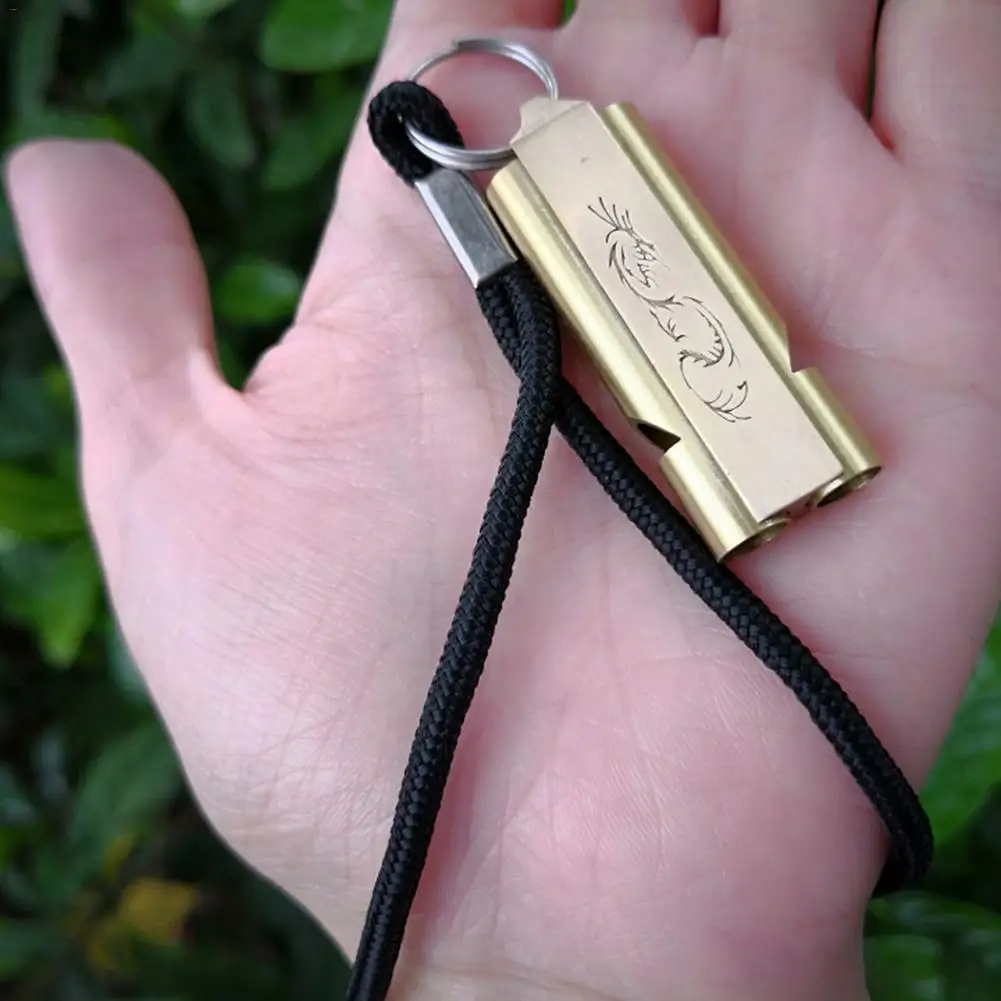 

150db High Decibel Double Pipe Outdoor Emergency Survival Whistle Keychain Cheerleading Whistle