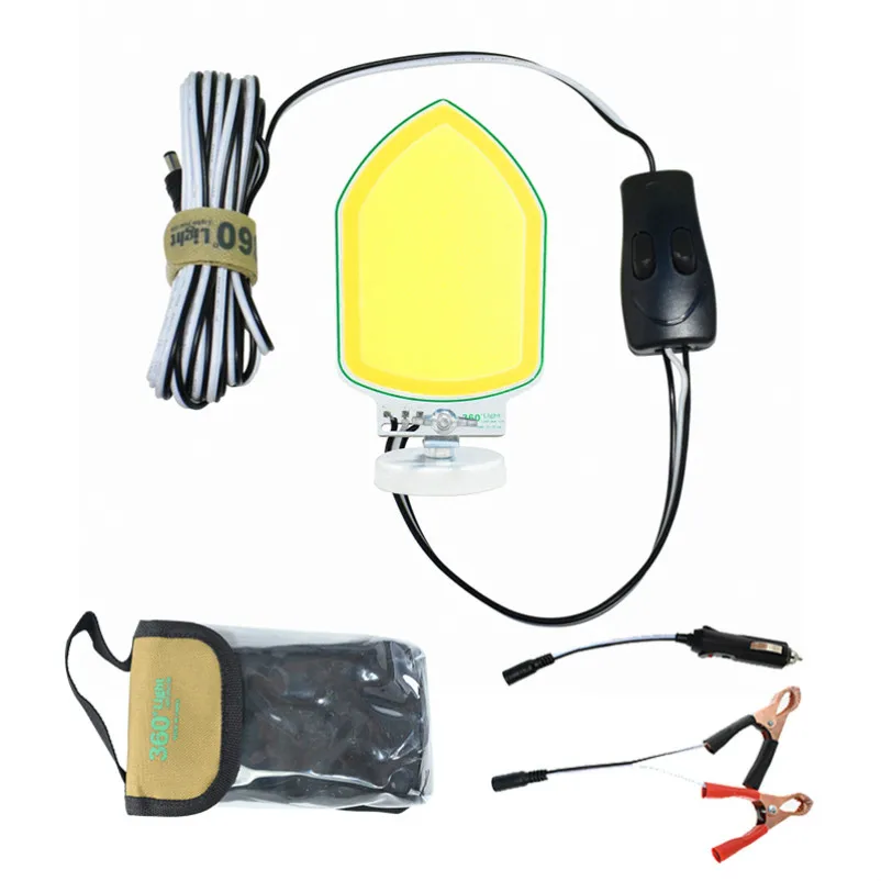 

12V 15W COB pentagon recessed LED panel Light 1080LM Work Decor Lamp rechargeable portable lighting Magnetic base cob road trip