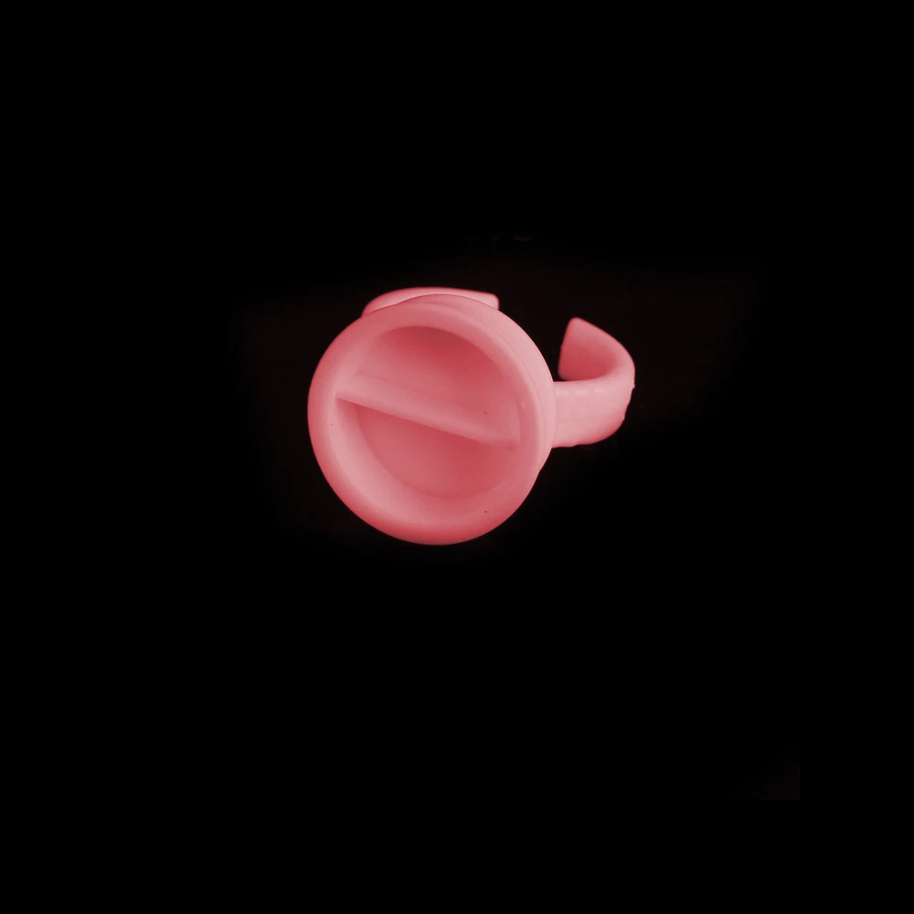 100 шт. розовый разделены без разделить чернила татуировки кольцо Кепки Пигментные чашки клей контейнер держатель прививки ресниц