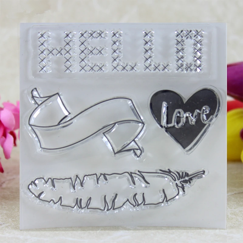 

YLCS110 Hello Silicone Clear Stamps For Scrapbooking DIY Album Paper Cards Making Decoration Embossing Rubber Stamp 10x10cm