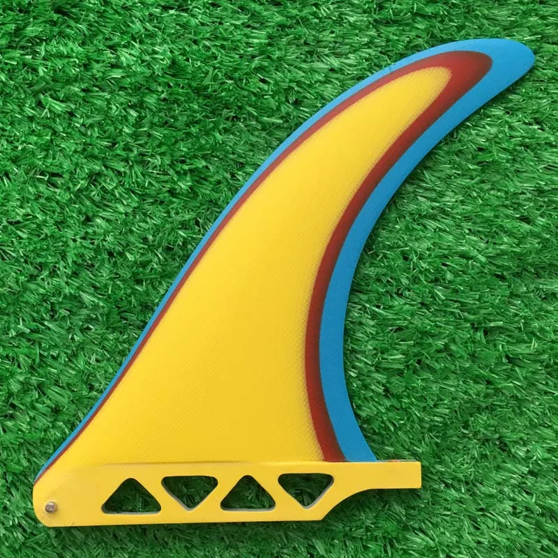 7 дюймовый цветной плавник для Лонгборда желтый серфинга одиночный плавник для серфинга