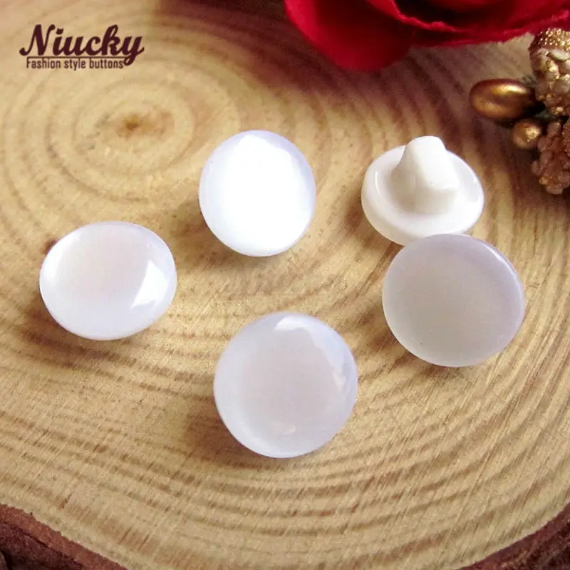 

Niucky 10mm 3/8" white bottom pearlescent shirt button for sewing Resin square solid shank sewing buttons supplies R0301-007