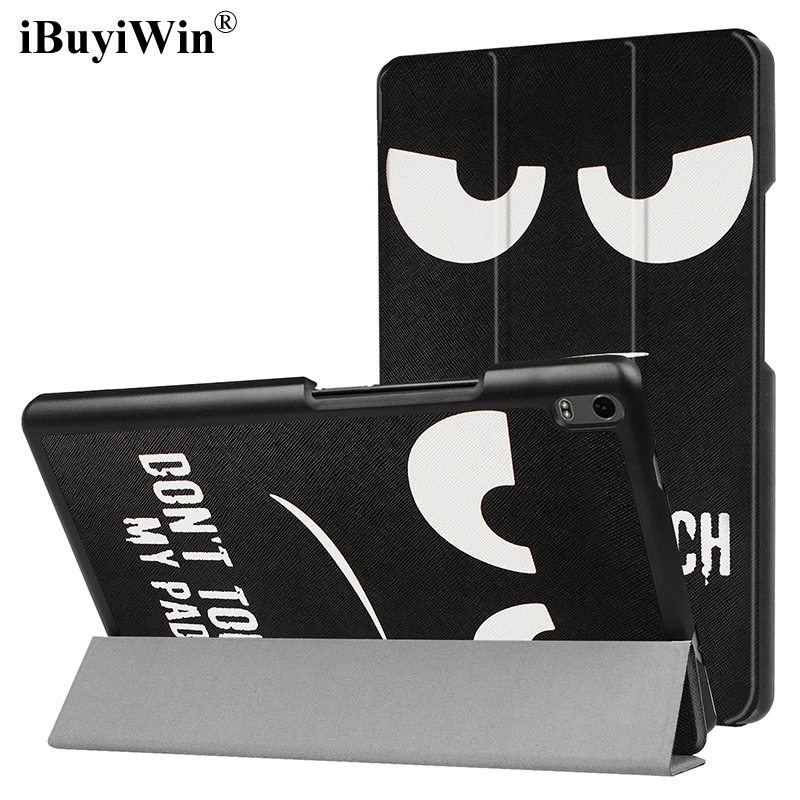 

iBuyiWin Print Case for Lenovo Tab 4 8 Plus TB-8704F TB-8704N 8.0 PU Leather Case Slim Folding Folio Stand Cover+Screen Film+Pen