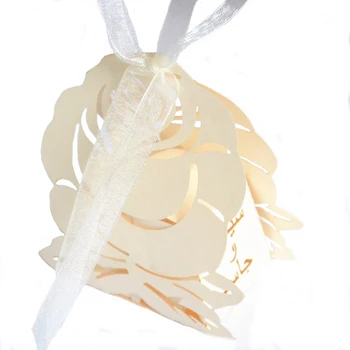 

Wedding favor boxes personalised Laser cut paper luxury favor box