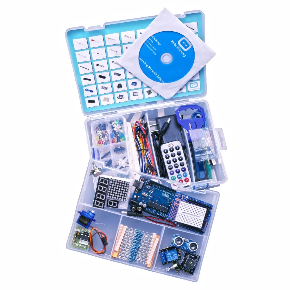 Электронный Diy комплект для arduino Uno R3 базовый Обучающий набор с PDF/LCD1602/сервер шаговый двигатель