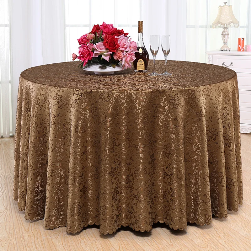 

High Qualty Jacquard Fabric Round Table Cloth Polyester Rectangular Table Covers Hotel Party TOP Tablecloth Wedding Decoration