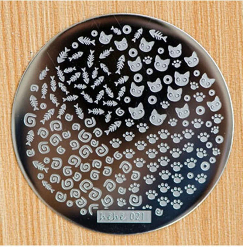 Fish Cat Pattern Design Plate hehe21 Series Nail Art Image Konad Print