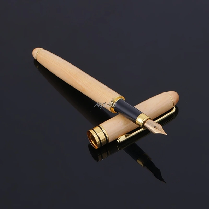 

1PC Bamboo Fountain Pen Fine Nib Smooth Writing Ink Best Present Office Supply Z14 Drop ship