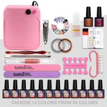 Маникюрный набор 36 Вт Сушилка для ногтей инструменты для ламп для маникюра УФ-набор для наращивания ногтей Французский наконечник Ультрафиолетовый гель с блестками порошок Гель-лак набор