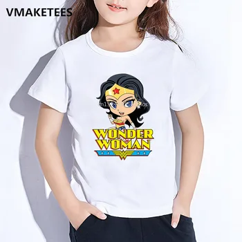 

Girls & Boys Summer Short Sleeve T shirt Kids Wonder Woman Cartoon Print T-shirt Super Hero Funny Casual Baby Clothes,ooo5211