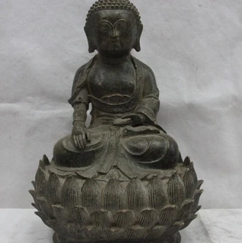 

13 Tibet Buddhism Bronze Seat lotus Shakyamuni Amitabha Buddha Sakyamuni Statue