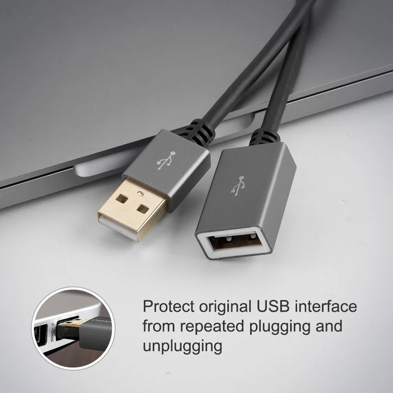 USB 2.0 تمديد كابل يو إس بي وذكر إلى أنثى موسع ل غمبد فلاش محرك لوحة مفاتيح وماوس ، طابعة ماسحة قارئ بطاقات