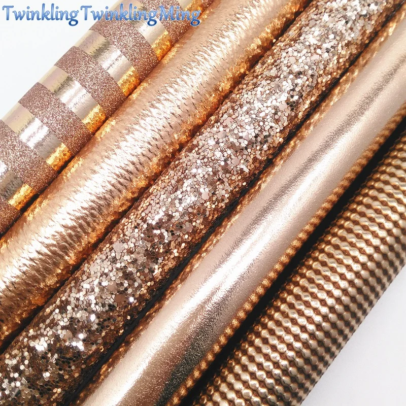 

ROSE GOLD Chunky Glitter Canvas Sheet, 8"x11" Glitter Sheets, Faux Leather Sheet, Chunky Glitter Hair Bow & Earring Fabric XM044