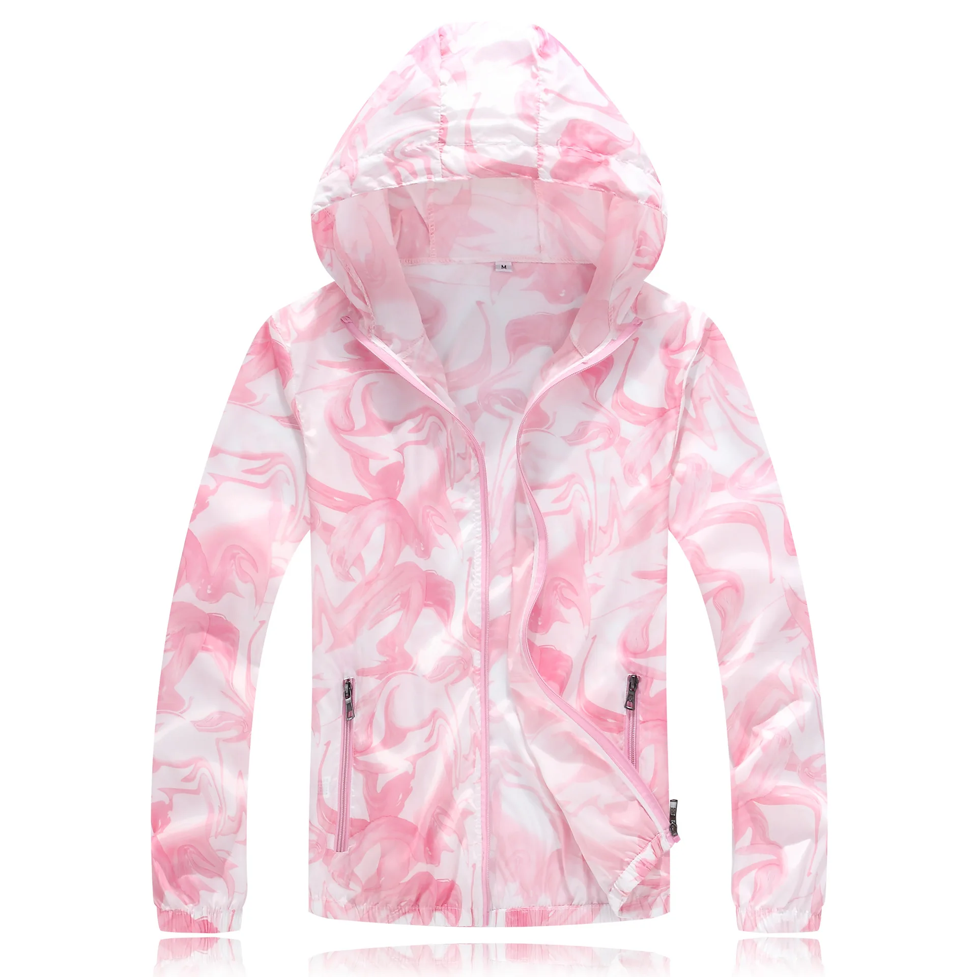 

Summer Fashion Sunscreen Thin Windbreaker Fast Dry Sun Proof Transparent Jacket Big Size S-4xl Print Beach Outwear Db-807