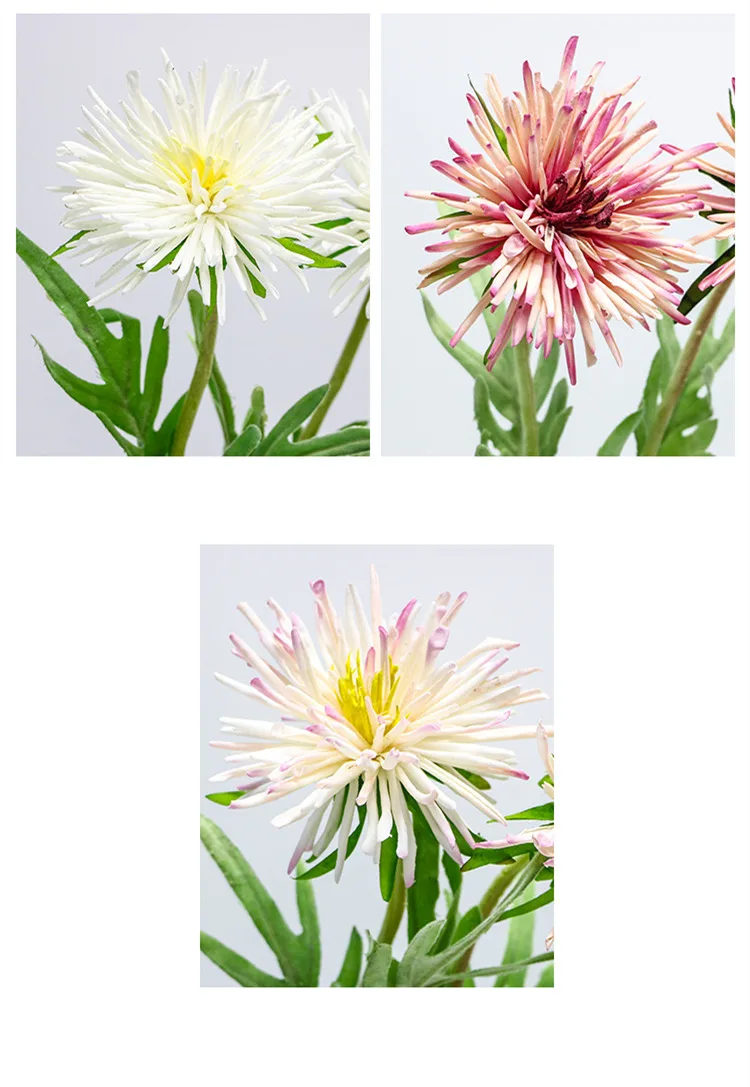 1 Pcs Artificial Chrysanthemum Silk Flowers Floor Style Decor For Home Wedding Table Sunflower Plant Wall Multicolor Optional JH94 (3)