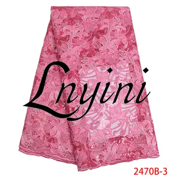 

Newest Arriavl French Nigerian Laces Fabrics High Quality Sequins African Organza Lace Fabric African French Tulle Lace L2470B-1