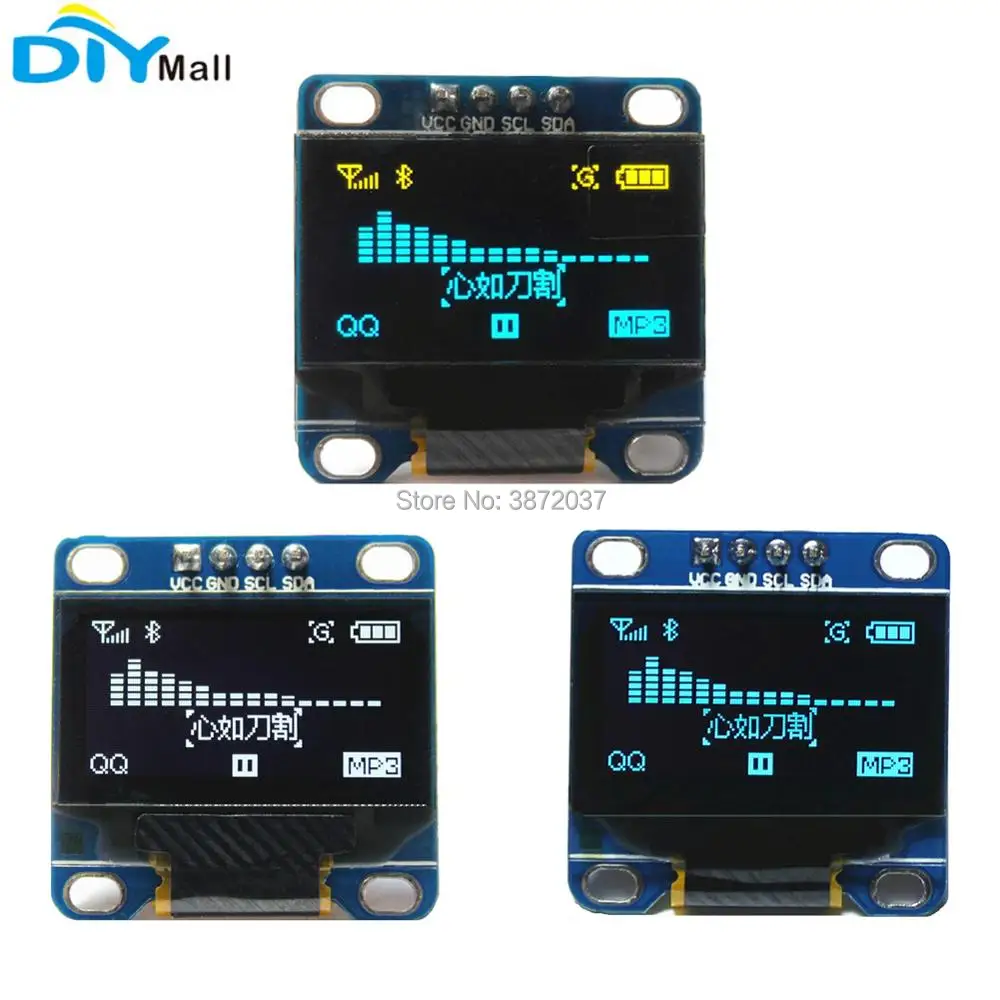 0,9" 0,96 дюйма OLED модуль дисплея, ЖКИ Экран 128X64 I2C IIC Серийный SSD1306 для Arduino 51 MSP420 STIM32 SCR