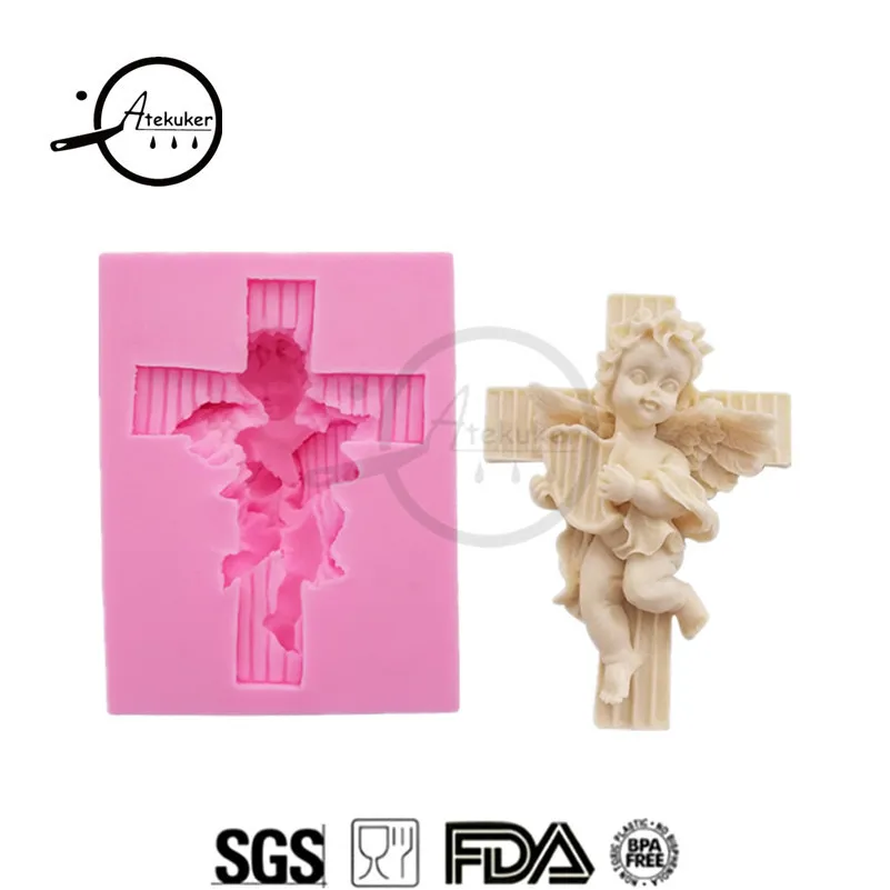 

Atekuker Angel Silicone Molds For 3D Crafts DIY Fondant Tools Cake Decoration Silicone Candle Molds Forms For Clay Gypsum