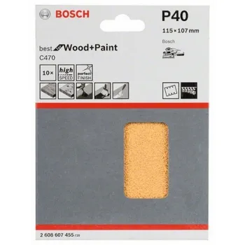 

BOSCH 2608607455 Lija Orbital C470 115x107mm 6 P G40 x10