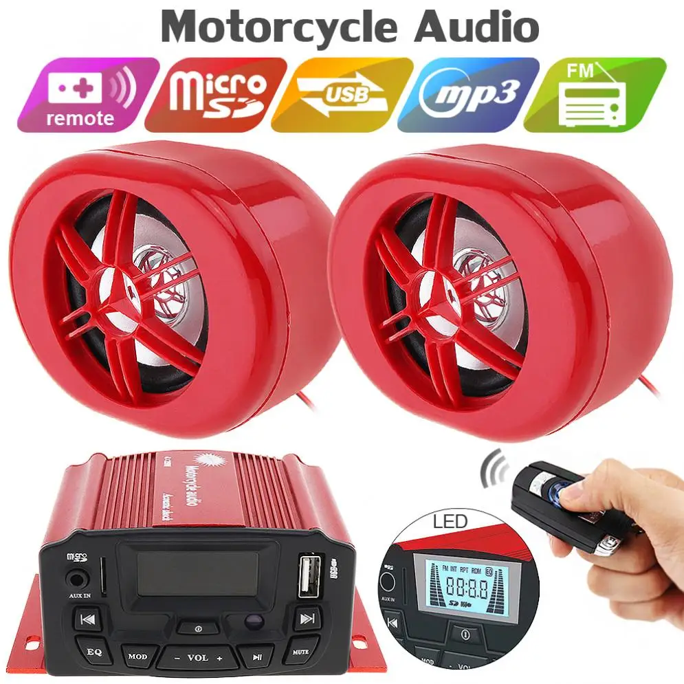 

12V 50W Display Screen Waterproof Anti-theft Sound MP3 Player 12V Motorbike Security Alarm System